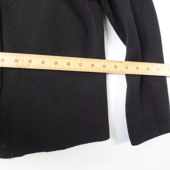 Black Sweater Womens Large Cardigan Knit Gold Toggle Classic Fall Jumper - Picture 6 of 10